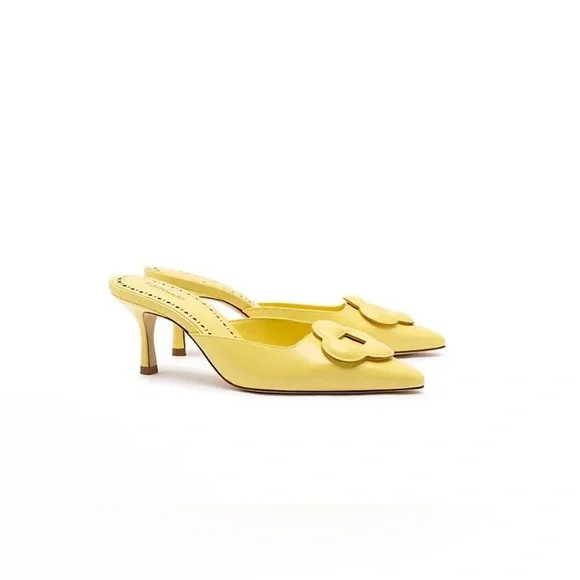 New Larroude Flora Leather Pumps Mules size 7 - Picture 3 of 12